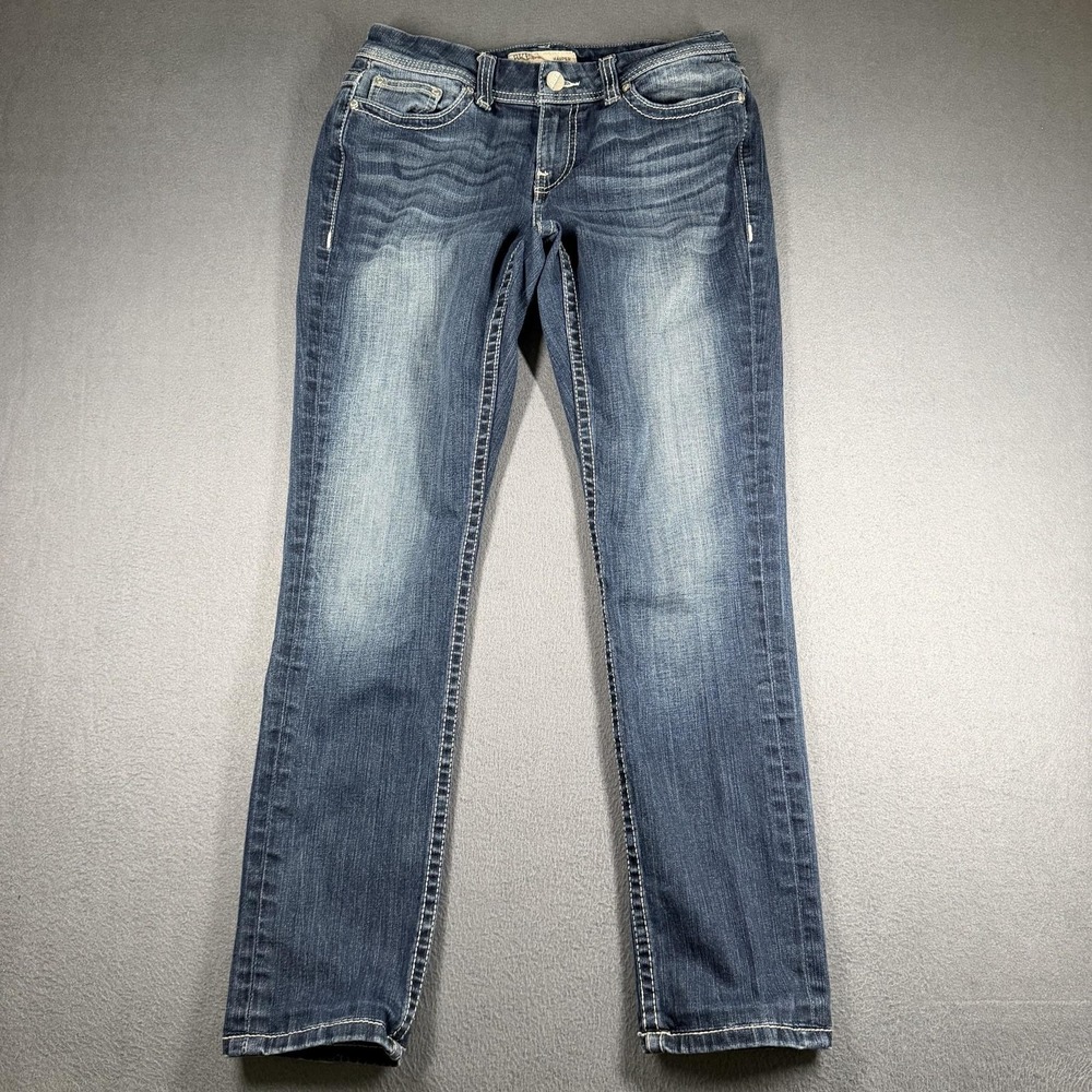 BKE Harper Jeans Womens 27R Blue Medium Wash Low Rise Straight Stretch Denim